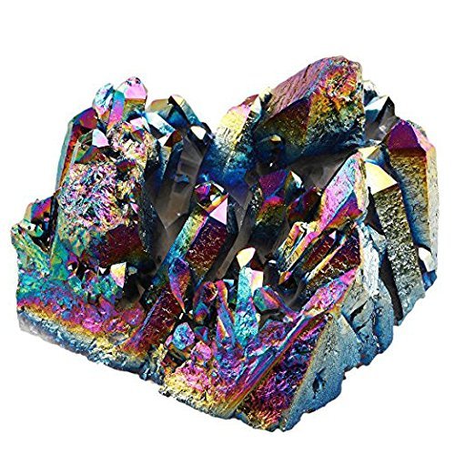 AITELEI Natürliche Titan beschichtete unregelmäßigen Regenbogen Crystal Quartz Cluster konkaver Geode Edelstein Probe Home Decor Cover