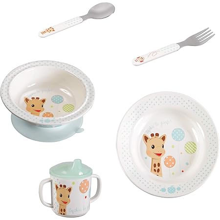 Amazon キリンのソフィー ベビー食器セット 日本正規品 Vulli スプーン フォーク マグカップ 食洗器 すべり止め 赤ちゃん 乳児 0歳 1歳 人気 耐久性 男の子 女の子 ギフト 誕生日プレゼント 出産祝い ベビー用品 おもちゃ おもちゃ