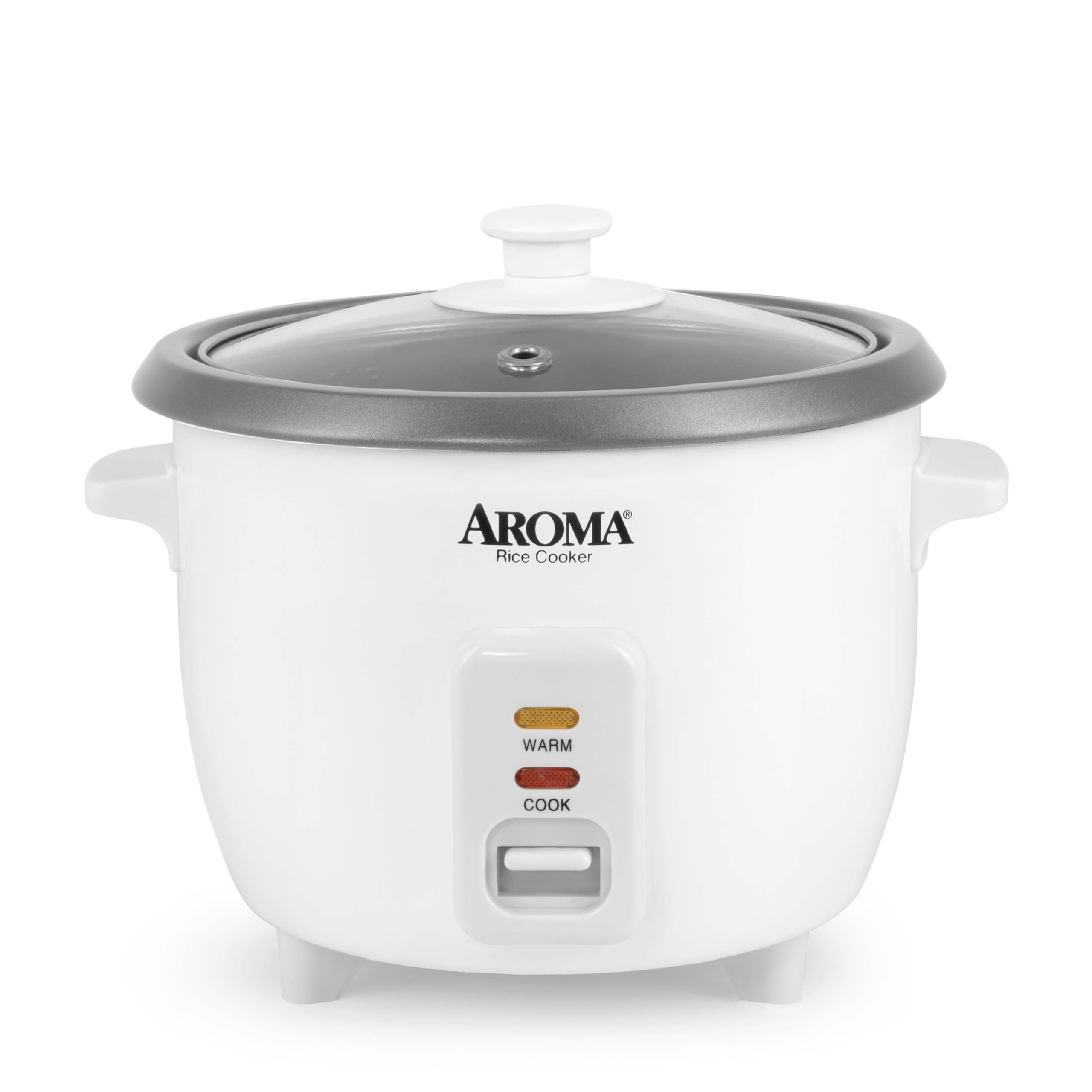 AROMA® Rice Cooker, 3-Cup (Uncooked) / 6-Cup (Cooked), Small Rice Cooker, Oatmeal Cooker, Soup Maker, Auto Keep Warm, 1.5 Qt, White, ARC-363NG
