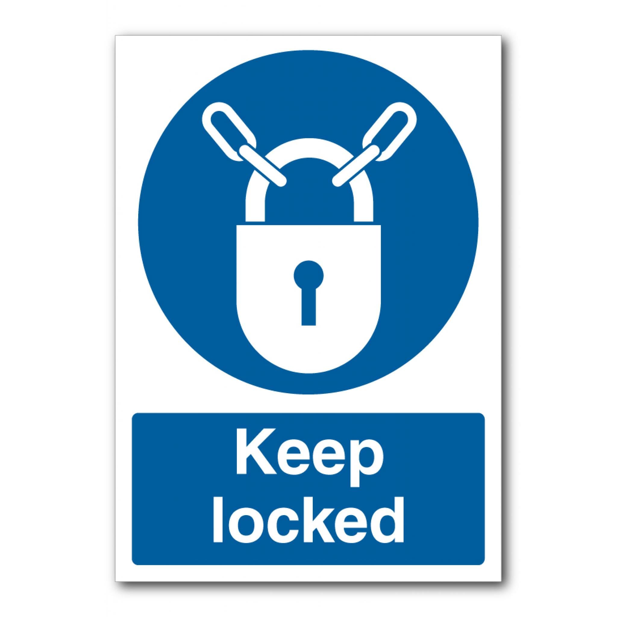 Keep Locked Access Sign, 12x8 Inch Metal Tin Sign, Security Reminder for Storage Rooms and Important Doors