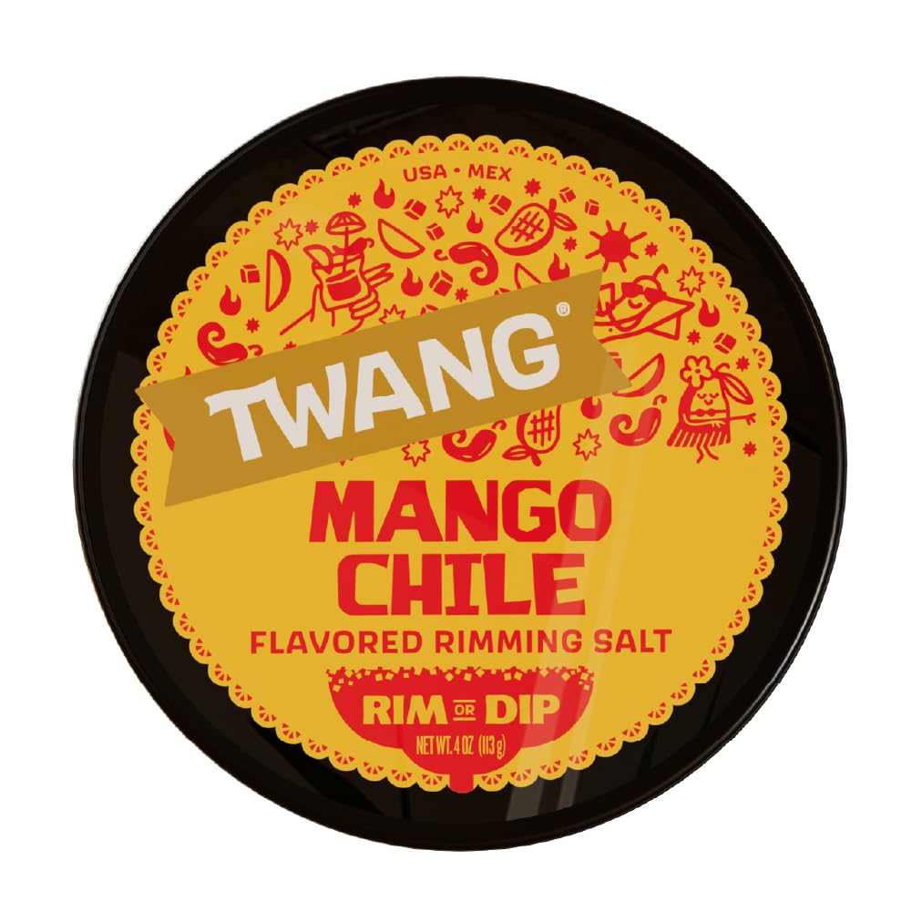 Twang Flavored Salt Rimmer, Mango Chile, for Margaritas, Mocktails, Smoothies and Micheladas, 4 Ounce (Pack of 1)