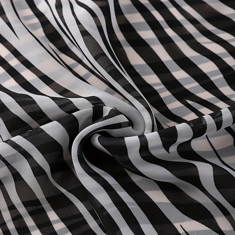 Multi-Usage Lightweight Chiffon Scarfs - Women's Fashion Animal Print Scarf Zebra Stripe Scarves4