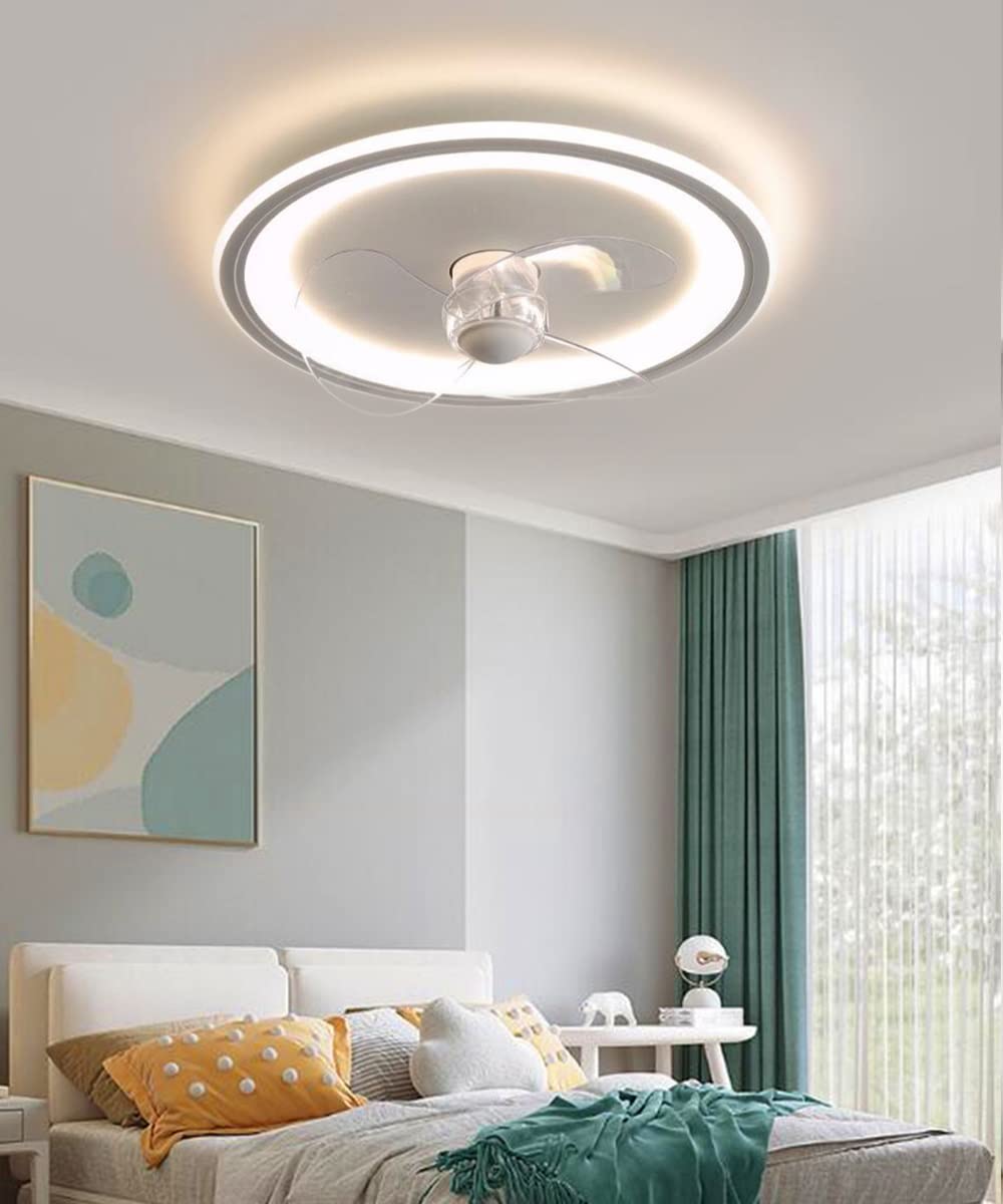 Lampa sufitowa LED z cichym wentylatorem LED o zmiennej intensywności, nowoczesna, do sypialni, jadalni, salonu, lam