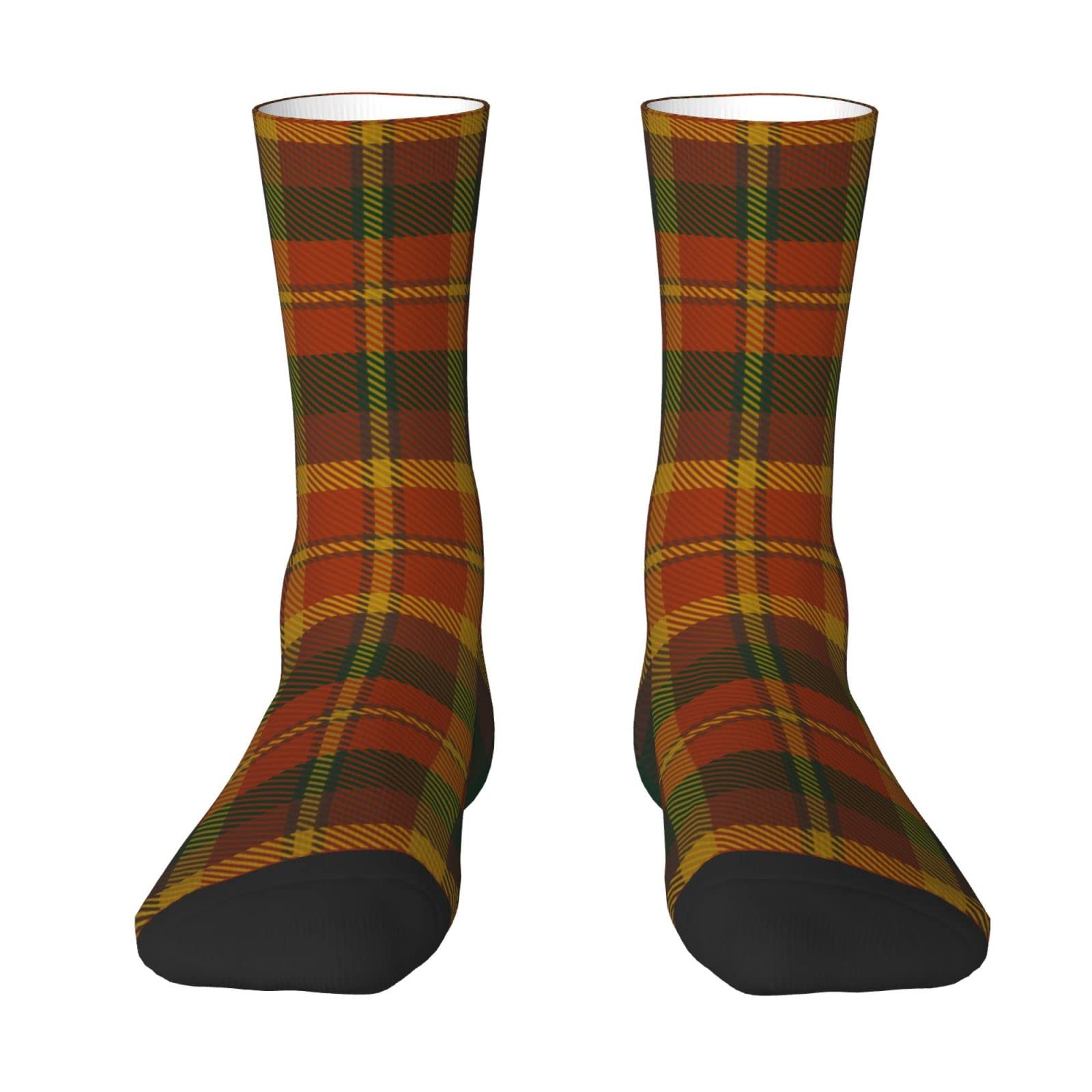 Oudrspo County Monaghan Irish Tartan Men & Women Crew Socks,Tartan Plaid Novelty Fashion Casual Crew Tube Sock Athletic Sports Dress Socks