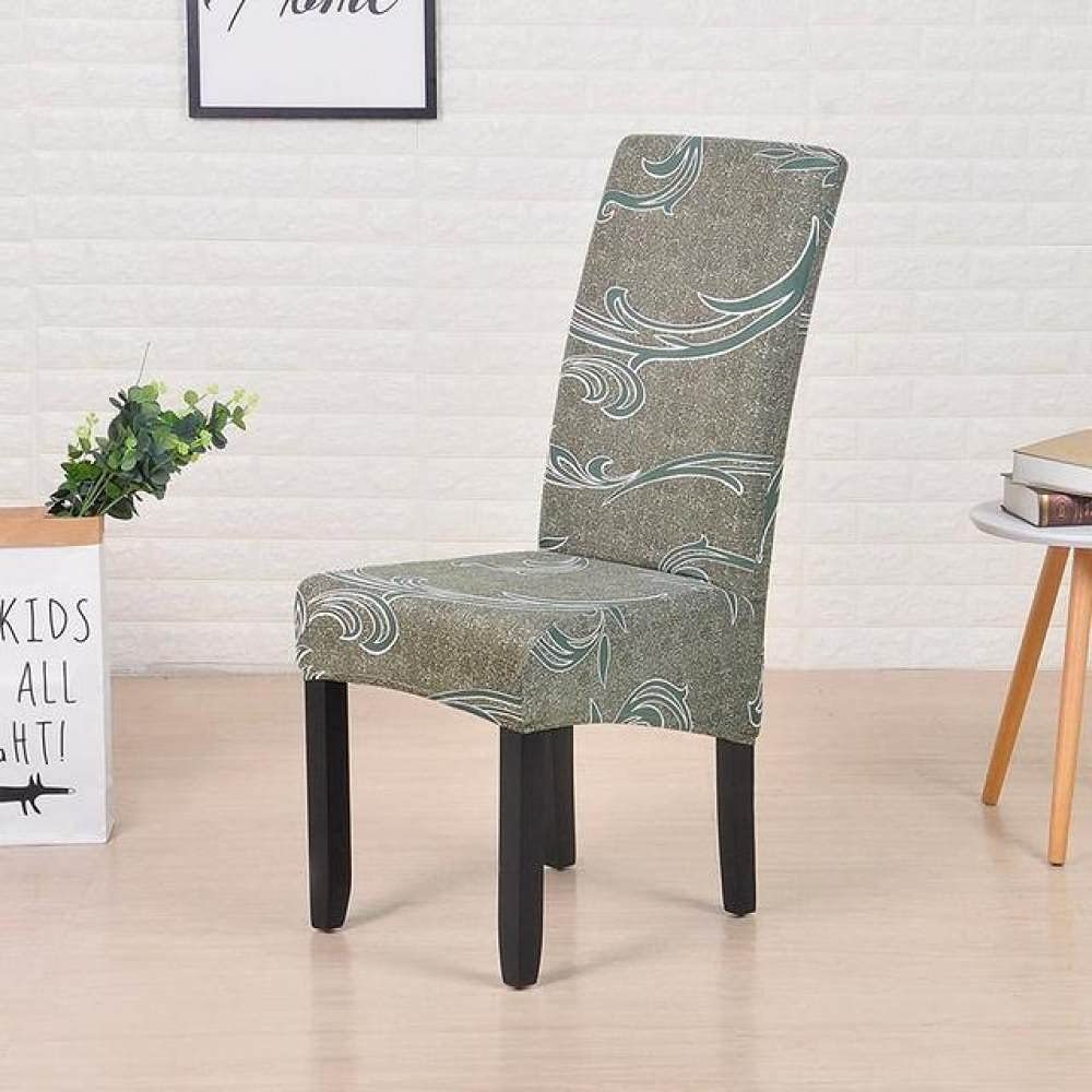 Housse de chaise XL kaki en tissu jacquard épais pour rehausser votre salle à manger