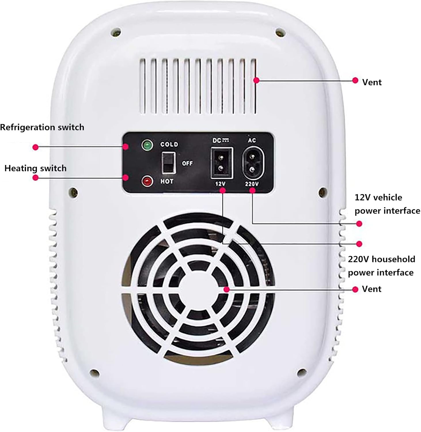 5L Mini Fridge Portable Mini Refrigerator Beer Drinks Cooler Food Heater & Beverage Cooler Used for Makeup and Skin Care, Can Also Be Used in Homes, Cars, Bars AC+DC Power