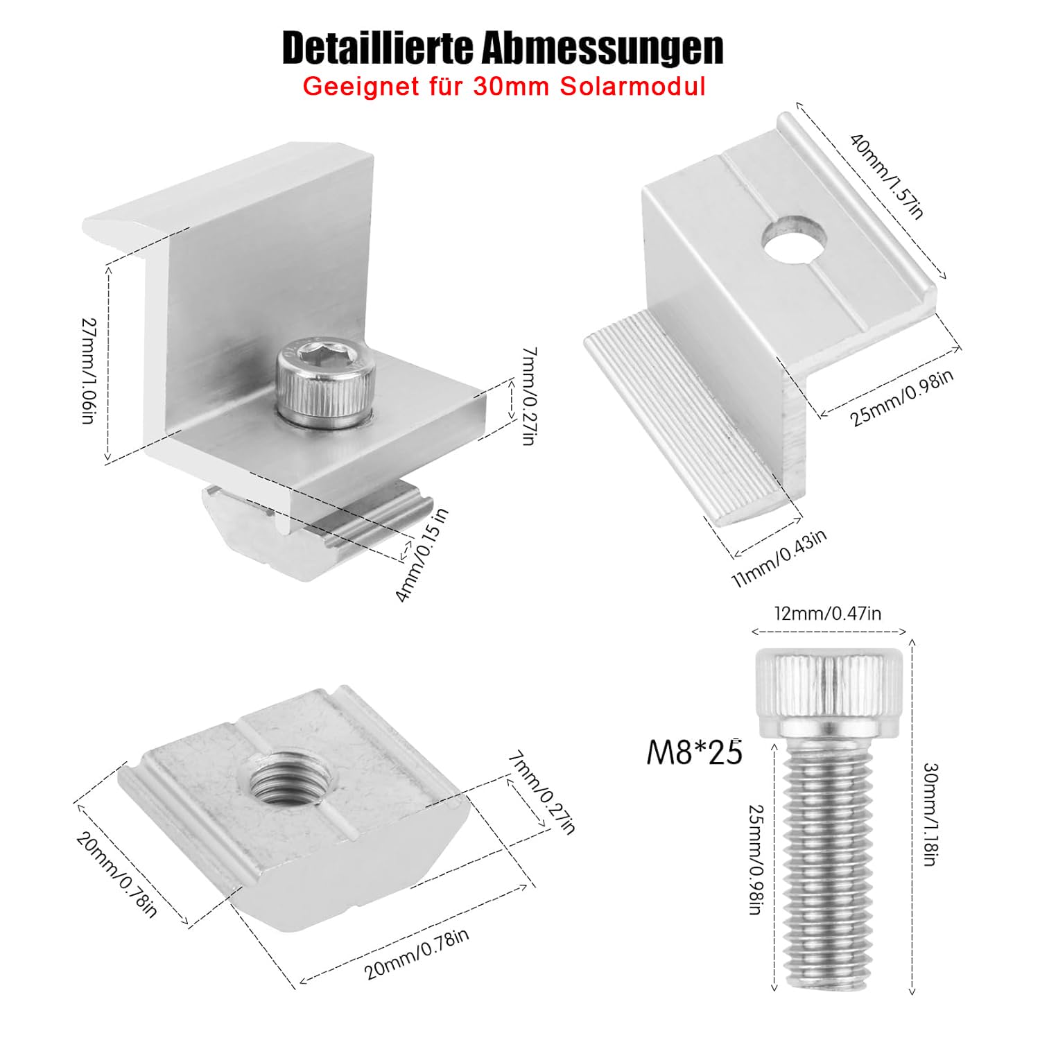12 Pieces Panneau Solaire En Z Pour Panneaux Solaires En Alliage D