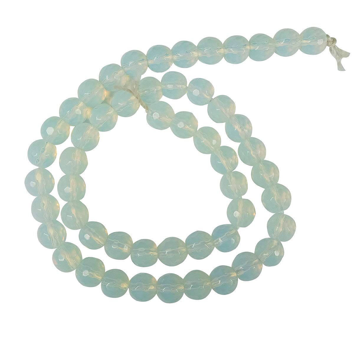Reiki Crystal Products Natural Opalite Stone Loose Beads 8 mm Faceted/Diamond Cut Beads Crystal Stone Beads for Jewellery Making Necklace/Bracelet/Mala