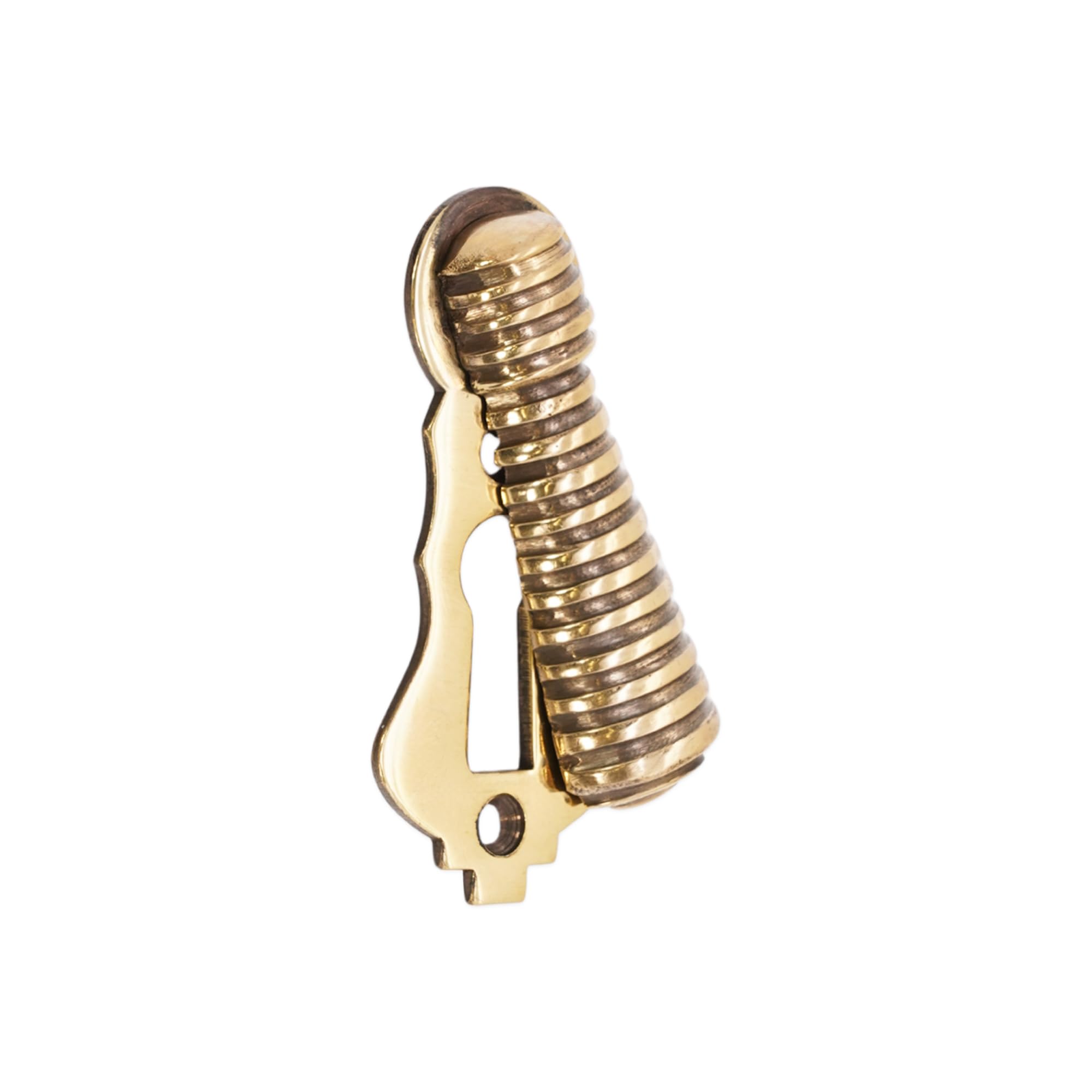 Antique Solid Brass Victorian Beehive/Reeded Escutcheons in Various Finishes (Aged Brass)