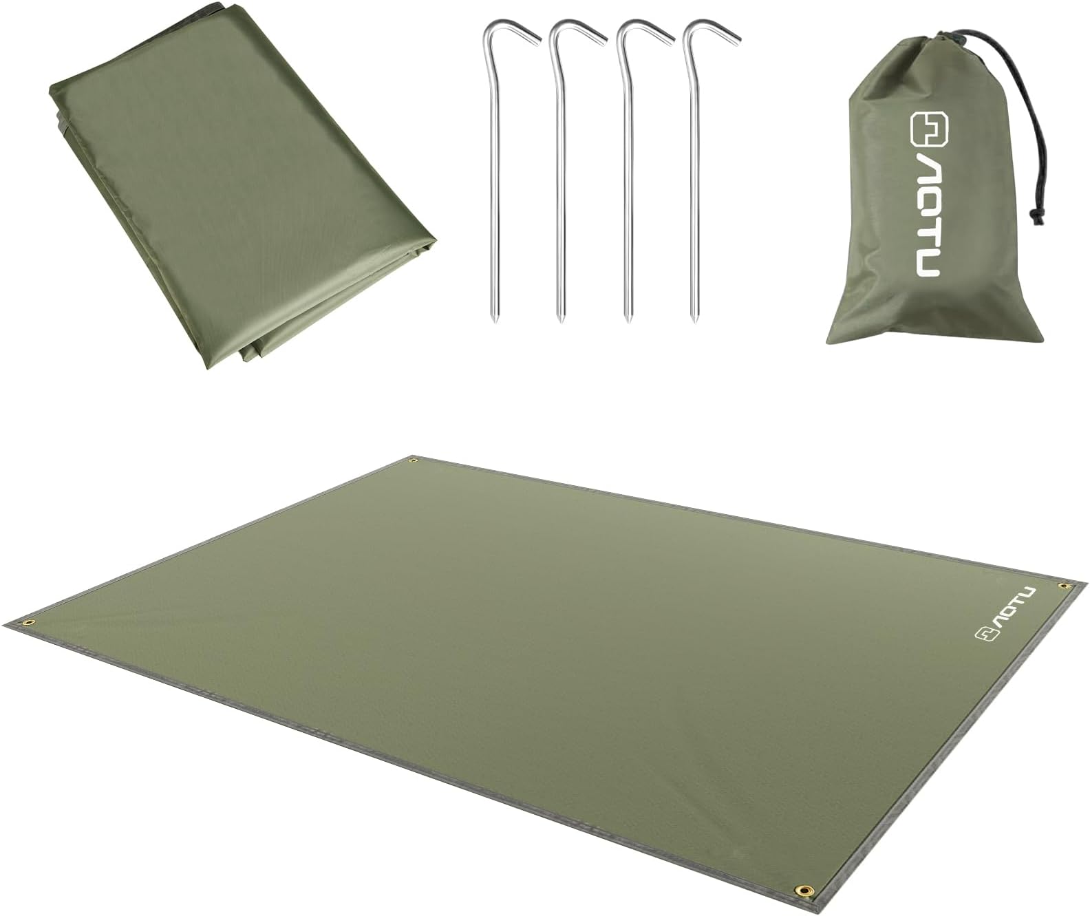 2.2M*1.5M Ultralight Camping Tarp, Lightweight Tarp Shelter for Hammock, Shelter Ground Mat Tent Footprint, Perfect for Backpacking, Hiking, Camping, ArmyGreen