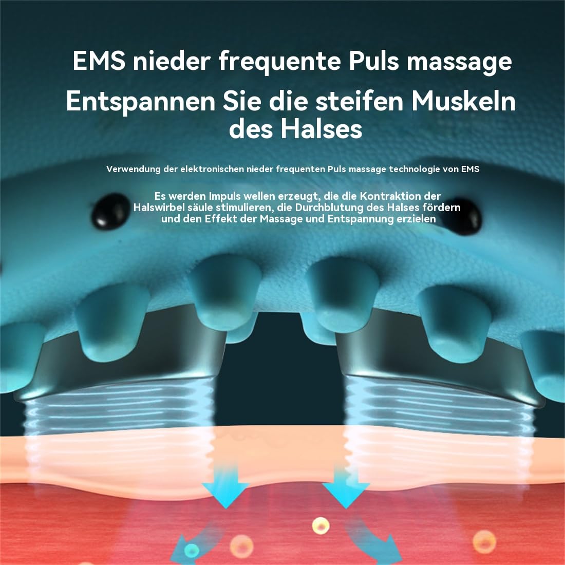 4-in-1 Nackenmassagegerät mit EMS & Wärmetherapie – Tiefenentspannung, Haltungskorrektur & Schmerzlinderung für Zuhause | Für Berufstätige, Senioren & Nackenschmerzbetroffene