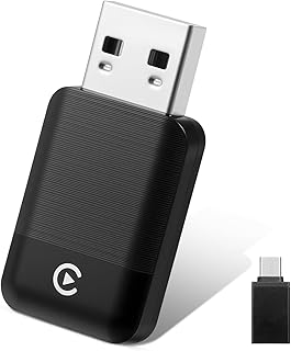 Adaptateur CarPlay sans Fil pour iPhone, Cle Car Play Dongle Convertissez Le Filaire en Wireless, Plug&Play avec USB/Typ-C, EZ Connect Bluetooth Carplay Compatible avec Apple iOS 10+ et Voiture 2016+