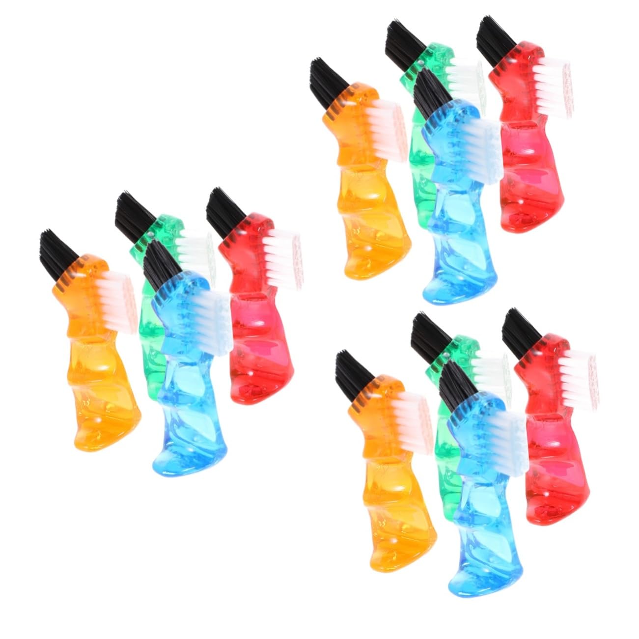 Healeved 3 Set Spazzolino Da Dentiera Mini Personale Doppio Pastiglie Detergenti Fare Spugne Kit Mini Spazzola Per La Pulizia Automatico Spazzolini Duri Per Adulti Cose Plastica 4 Pezzi * 3