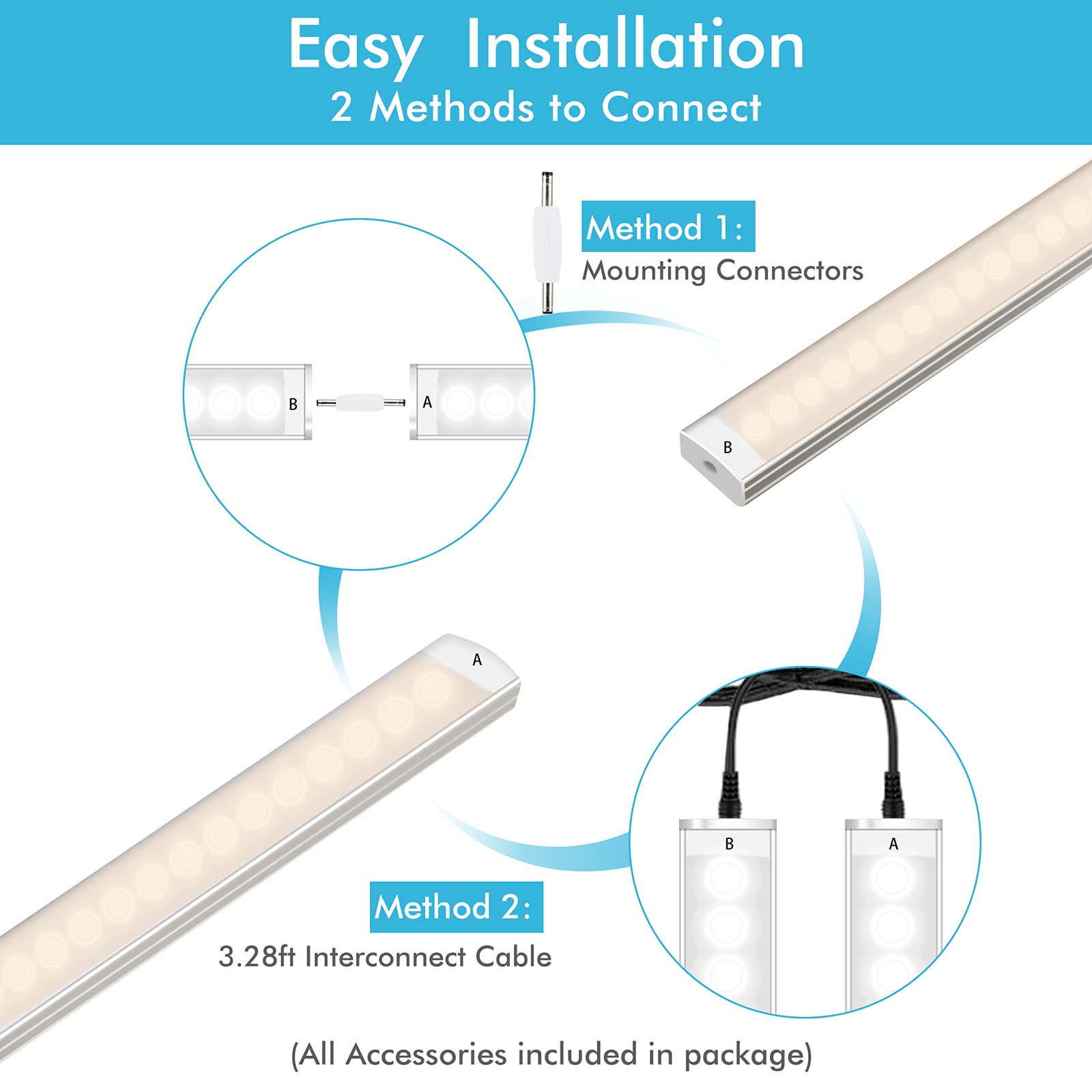 Under Cupboard Lights Mains Powered Dimmable LED Lighting for