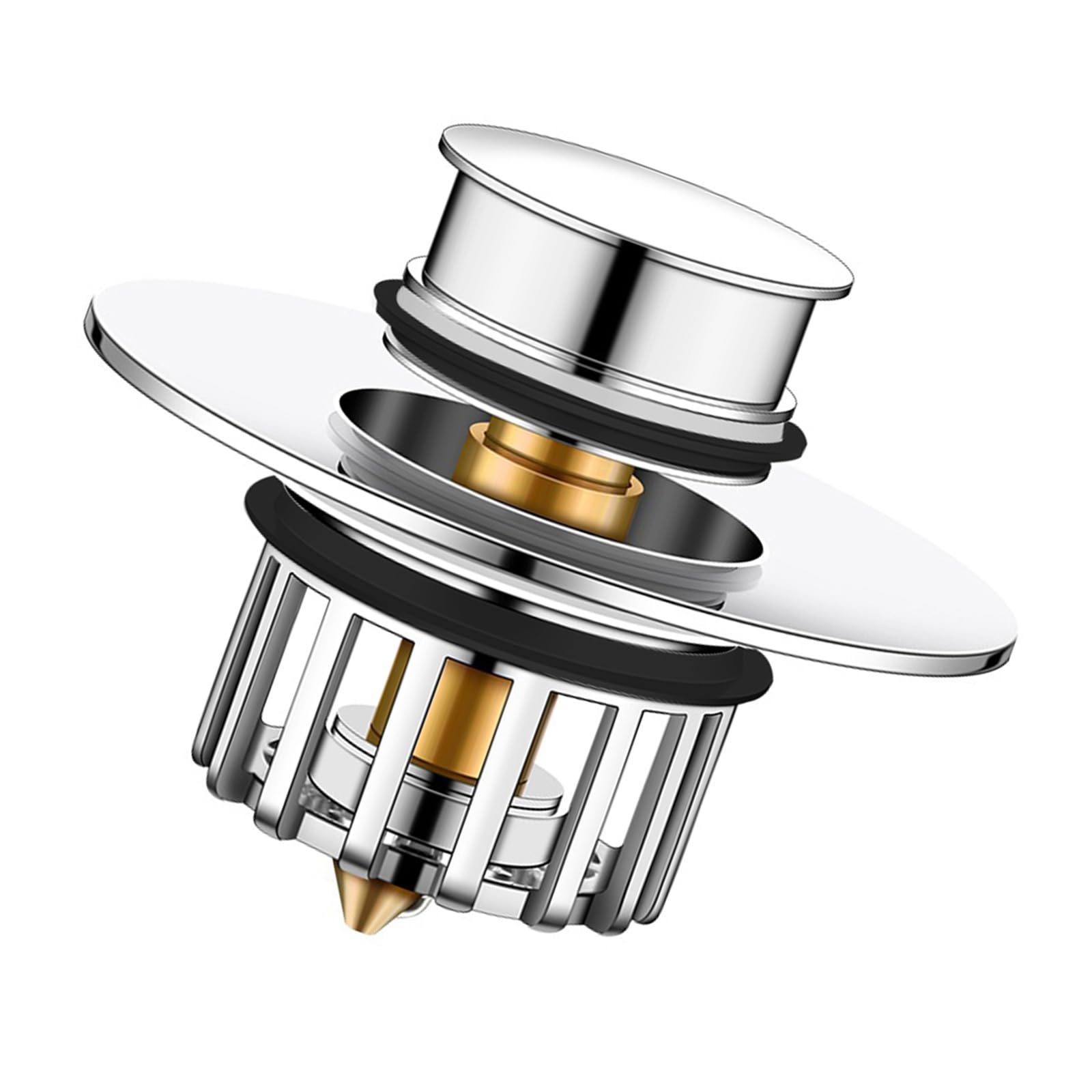 Innovative Bathtubs Drain Stopper & Filter Set Popup Mechanism Resistant Brass Multipurpose Bath Tub Stopper Resistant Plug