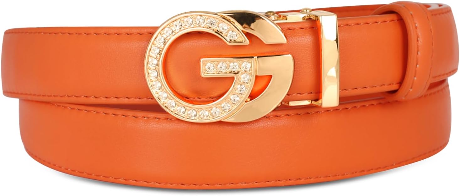 Aurolran Women's Leather Belt with Buckle - Ideal for Dresses, Jeans, and Coats