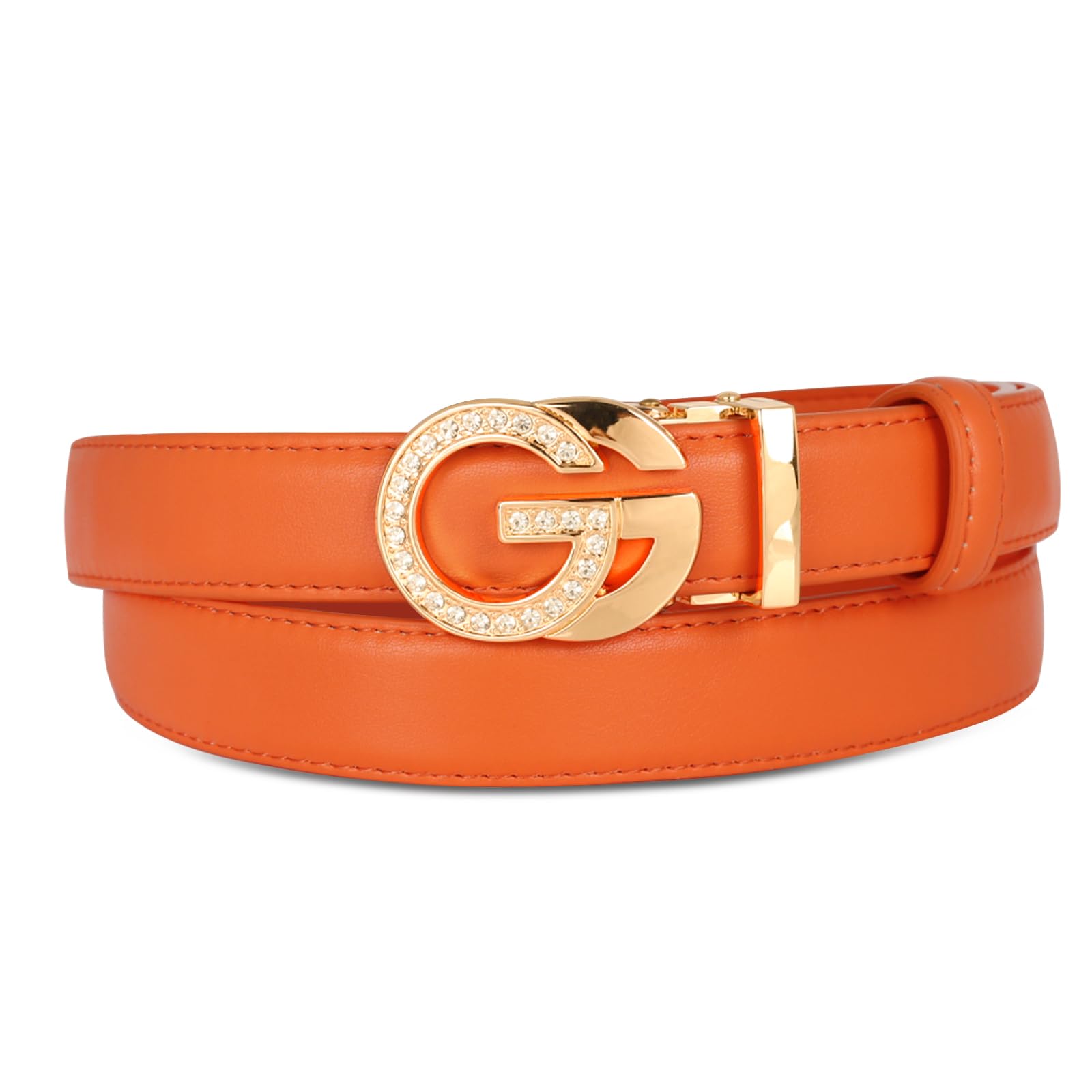 Women's Leather Belt with Buckle - Ideal for Dresses, Jeans, and Coats