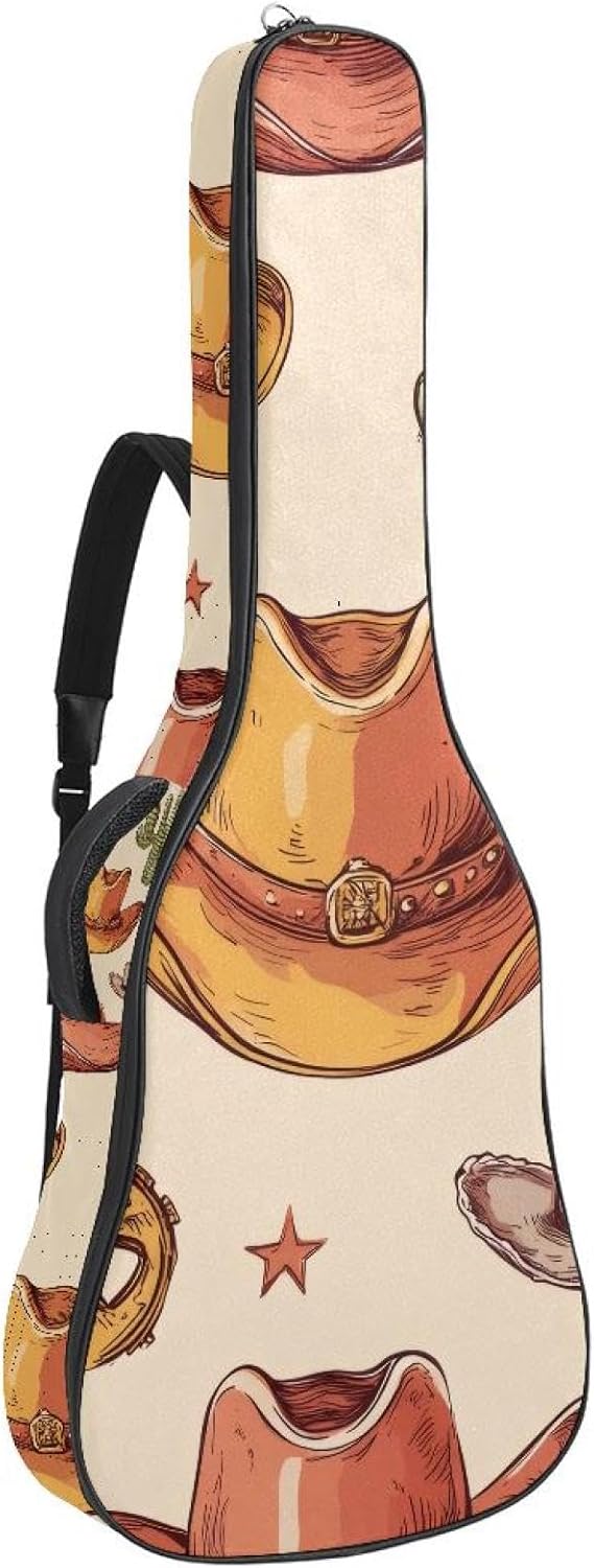 Racer Road Speed Print Acoustic Guitar Gig Bag, 1 cm Thick Padding Waterproof Guitar Bag Backpack for 40 41 42 Inch Electric Bass Classical Guitars