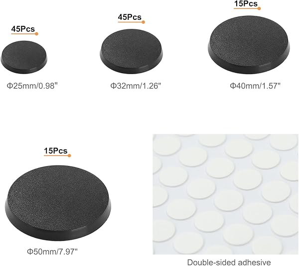 Evemodel 120Stk. 25mm 32mm 40mm 50mm runde Modell Bases Basis gemischte Kunststoff Base für Tisch und Miniatur Spiel - 4