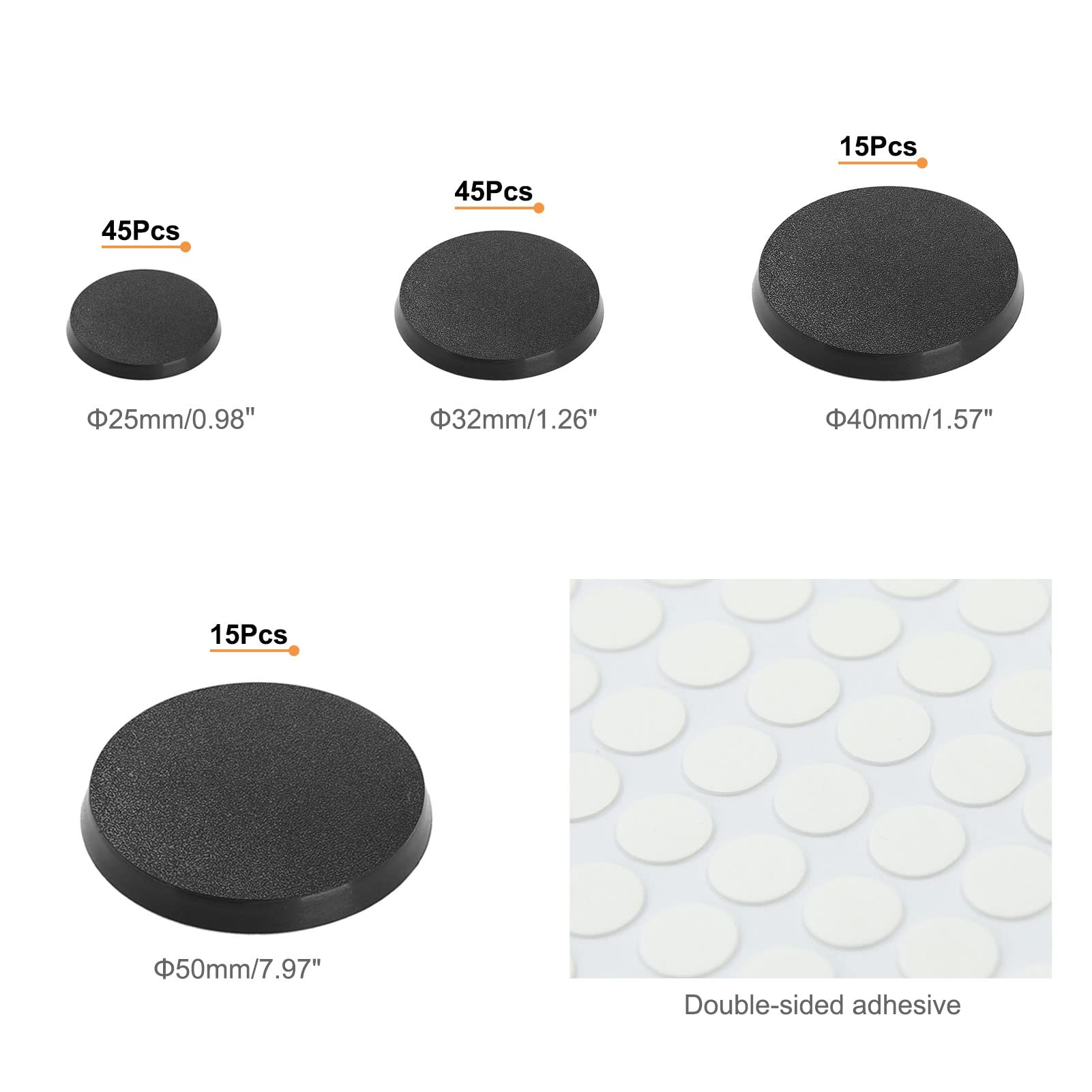 Evemodel 120 pz. Base rotonde in plastica da 25 mm, 32 mm, 40 mm, 50 mm, base mista per tavolo e gioco di miniature