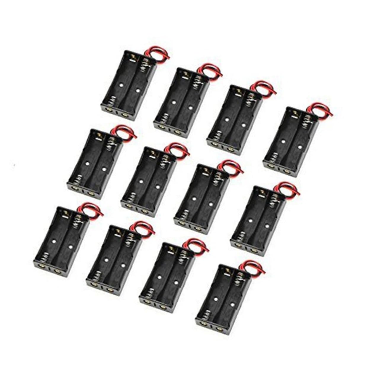 VILLCASE 12pcs Battery Holder for Aa Batteries with Wire Connector Lightweight Plastic Case for Portable Use for DIY Projects