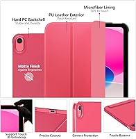 Vista 3 de MoKo Funda para iPad (A16) de 11ª generación de 11 pulgadas 2025, funda para iPad de 10.9 pulgadas 2022, carcasa inteligente de policarbonato duro