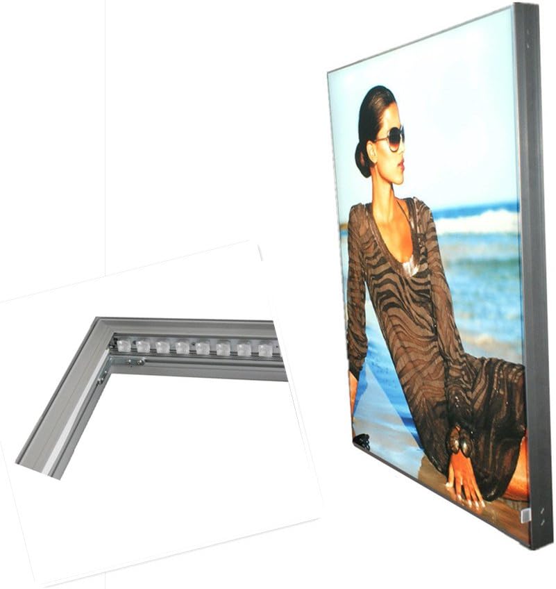 LED Light Poster Display Board Illuminated Sign Panel Frameless for Showroom Store Shop Window Advertising Sideray Single Sided 2.36" Thickness Without Graphics