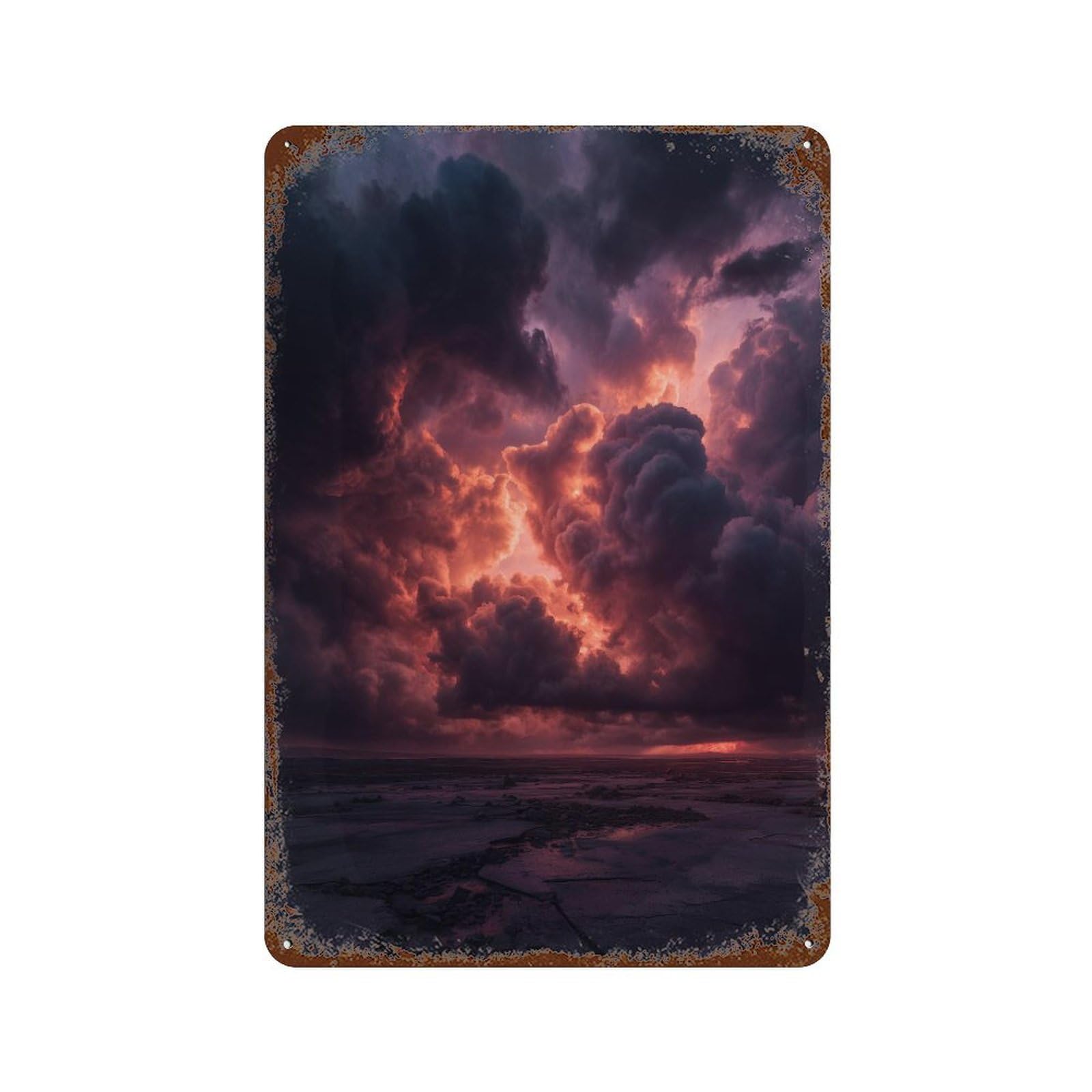 Amazon Rainforest Sunset 11.8"x7.9" Vintage Rust Metal Sign, Novelty Wall Decor for Living Room, Hallway And Home Decor