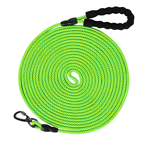 Tresbro Hundeleinenkabel – 9 M Länge, Reflektierend, Für Hunde Bis 113 Kg – Stahlseil Mit Drehbaren Karabinern – Outdoor-Laufleine Für Garten & Camping