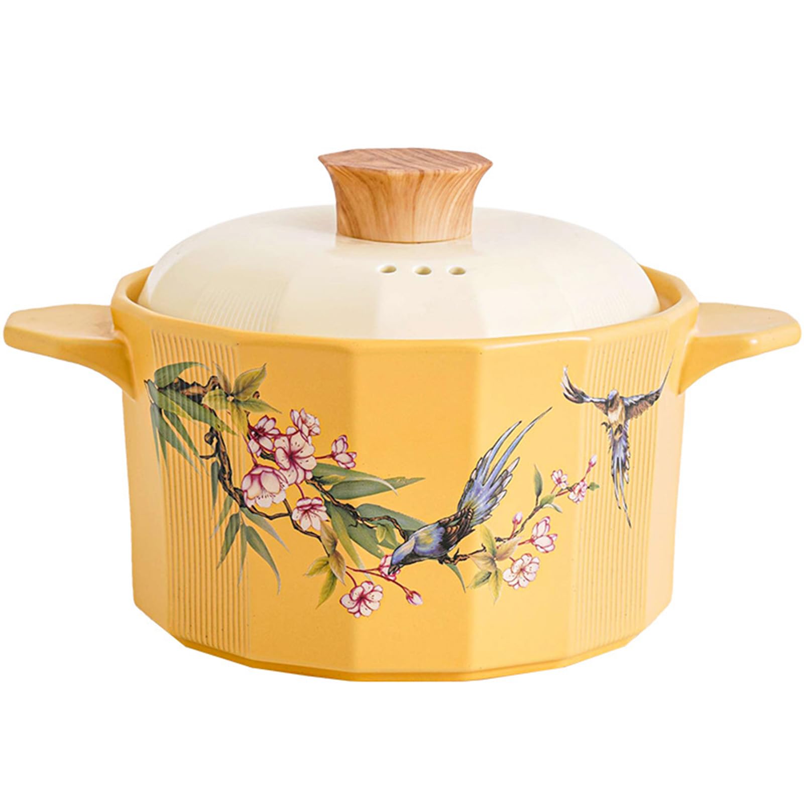 VHJdtE Ceramic stew pots, Saucepans Stockpot Clay with Lid(4.5L/4.1Quarts)