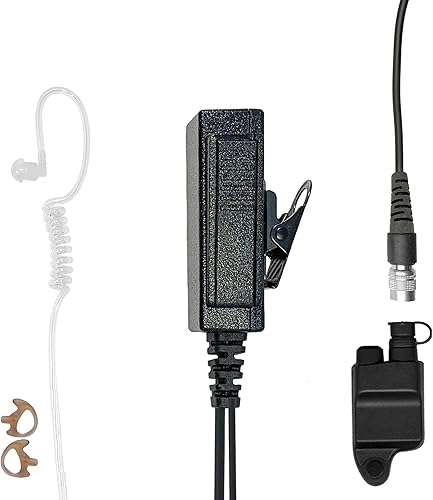 Comm Gear Supply Kit de radio de micrófono y auricular - Desconexión rápida compatible con adaptador Harris - P5300, P5400, P7300, XG-15, XG-25,
