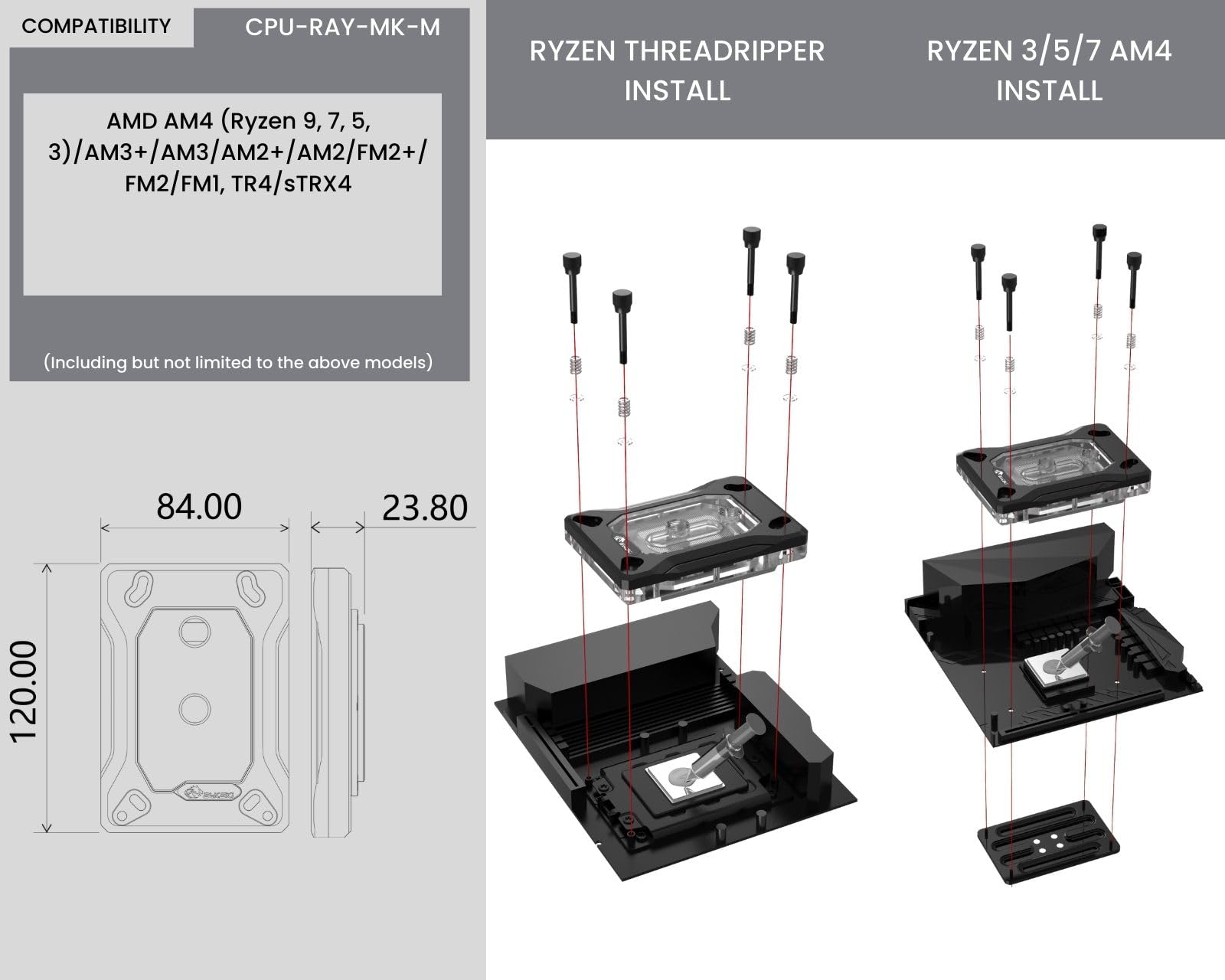 Amazon.co.jp: Bykski CPU-RAY-MK-M 高効率CPU水冷ブロック