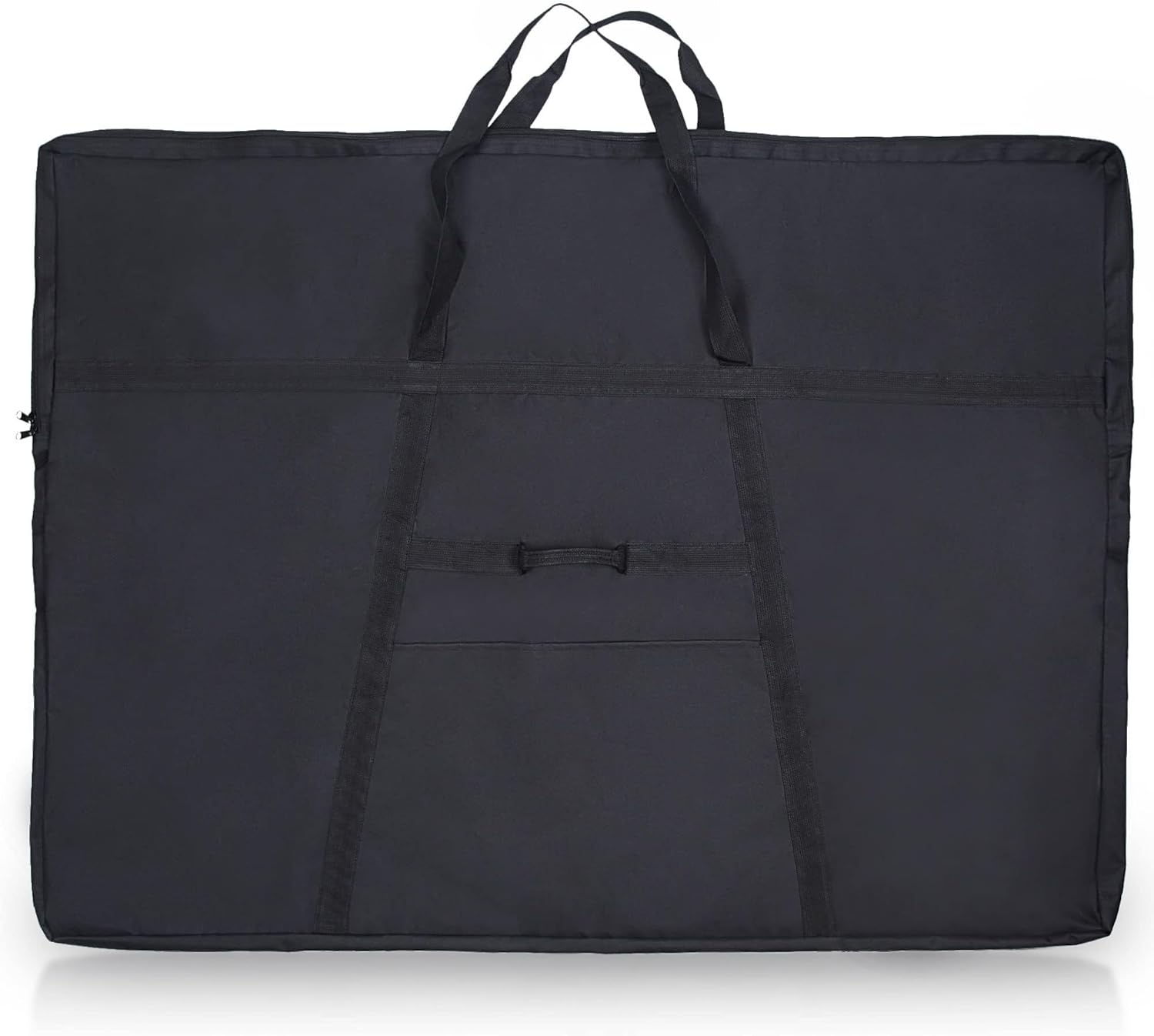 JJRING Extra Large Dacron Waterproof Light Weight Art Portfolio Tote Bag, 37'' x 49'' for 36'' x 48'' Black Carrying Storage Case For Poster, Sketching, and Drawing