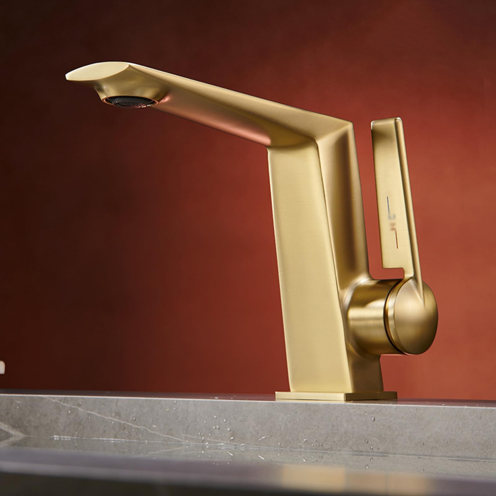 Grifo de baño monomando mezclador agua fría y caliente blanco latón 1 orificio