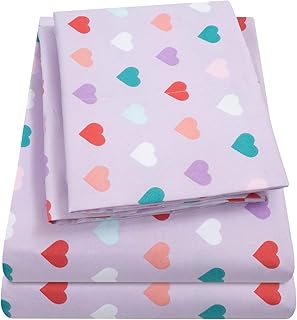 1500 Supreme Kids Bed Sheet Collection - Fun Colorful and Comfortable Boys and Girls Toddler Sheet Sets - Deep Pocket Wrinkle Free Soft and Cozy Bedding - Full, Hearts