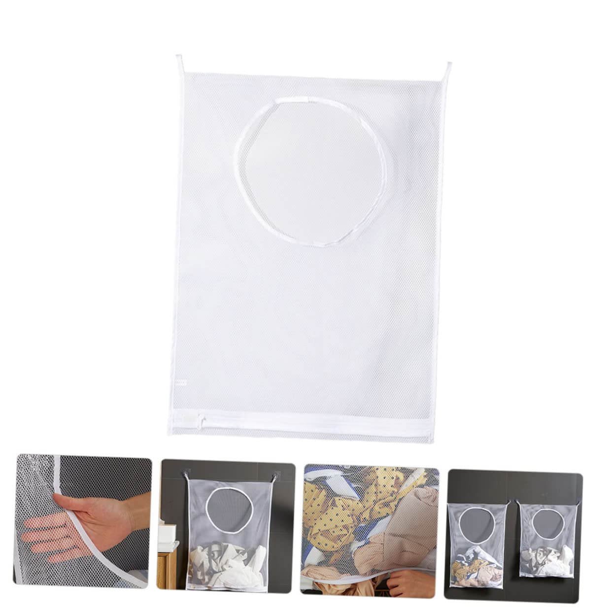 Didiseaon 4sets Borsa Porta Biancheria Rete Con Gancio Sacchetto Per Abbigliamento e Accessori Organizzatore Per Casa e Viaggi Materiale Resistente e Leggero