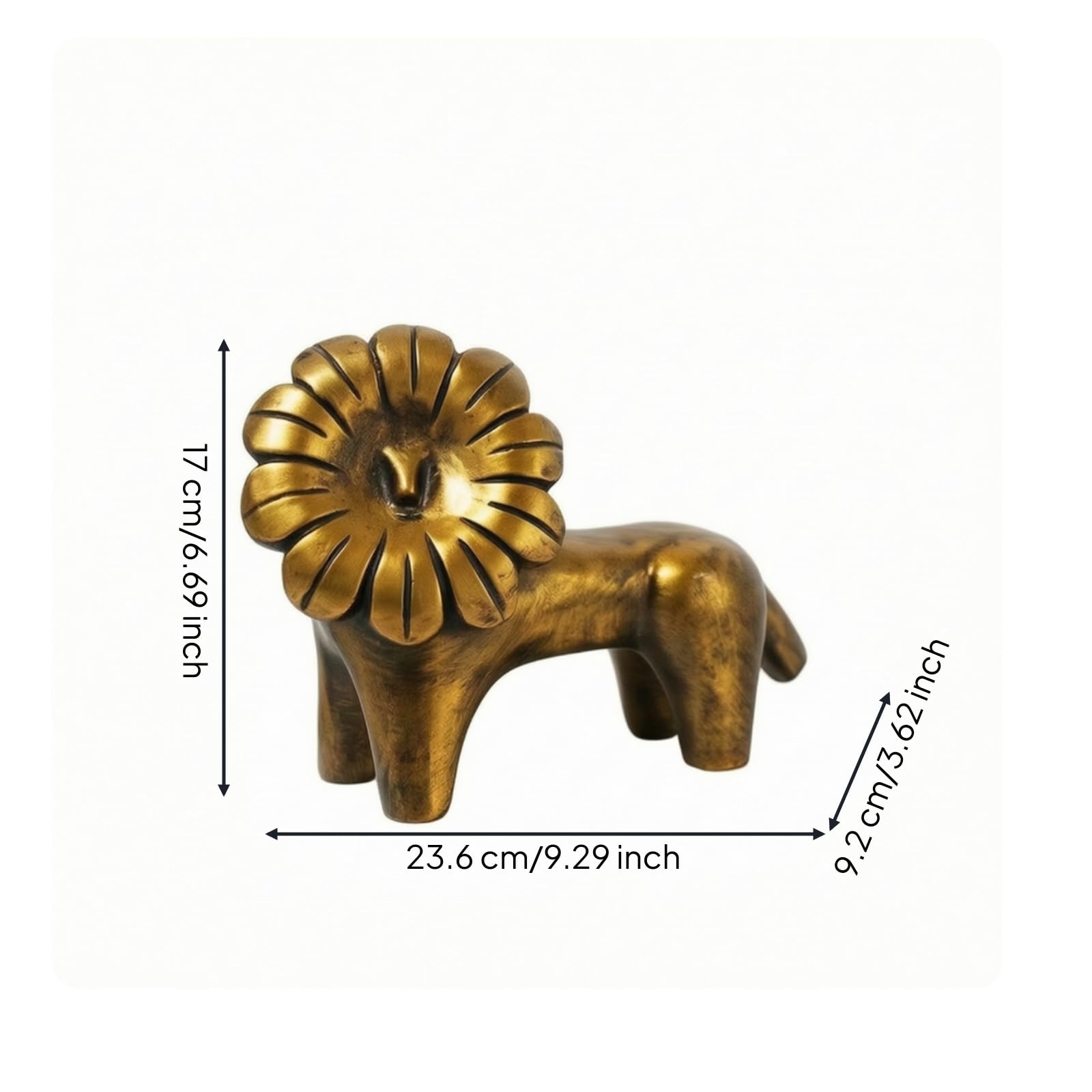 rockible Figura León Estilo Nórdico Escultura León Geométrico Estatuilla con Cuerpo Ahuecado para Coleccionistas