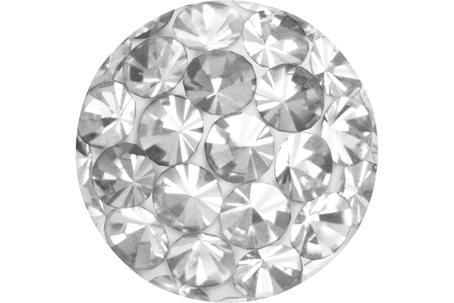 PIERCINGLINE Uniwersalna kulka wkręcana, specjalne kryształy + żywica epoksydowa, końcówki do piercingu, wymienne kulki, kolor i rozmiar do wyboru