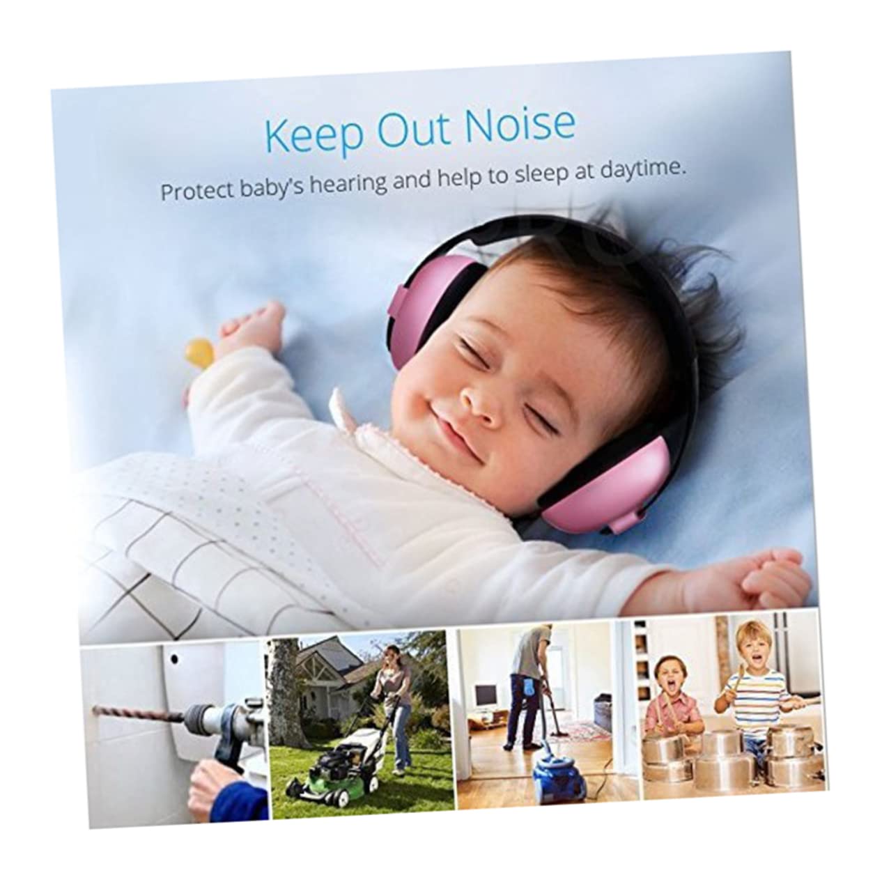 HAPINARY Protection Protection Earmuff for Sleep Noise Headphones Cancelling Noise Reduction Ear Muffs Noise Canceling Headphones Ear Muffs Earphones Pink