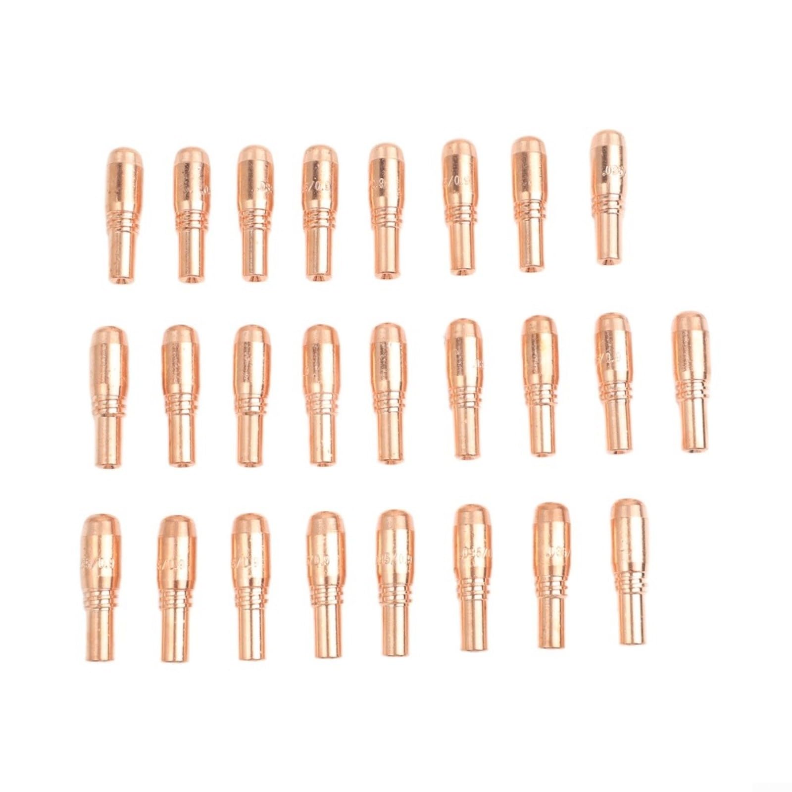 25 pezzi 0,9 mm punta di contatto per T-A035CH per Bernard Acculock-S per bruciatore Miller MDX-250 MIG ugello gas rame