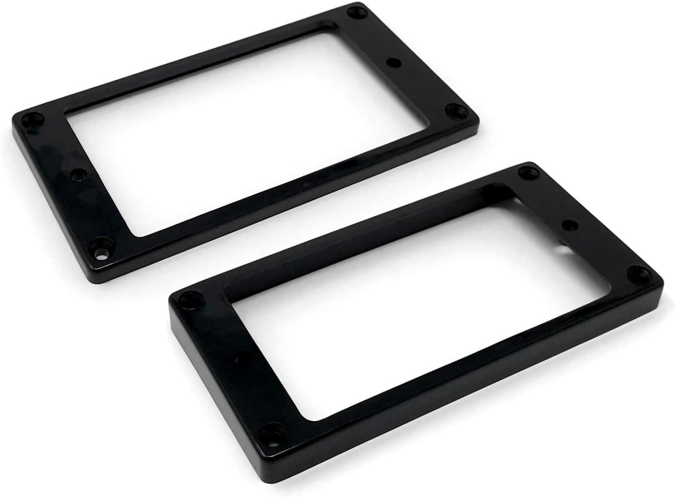 Black Flat Bottom Humbucker Pickup Mounting Ring Set (Bridge & Neck) compatible with Epiphone Guitars HR1300F-BLK