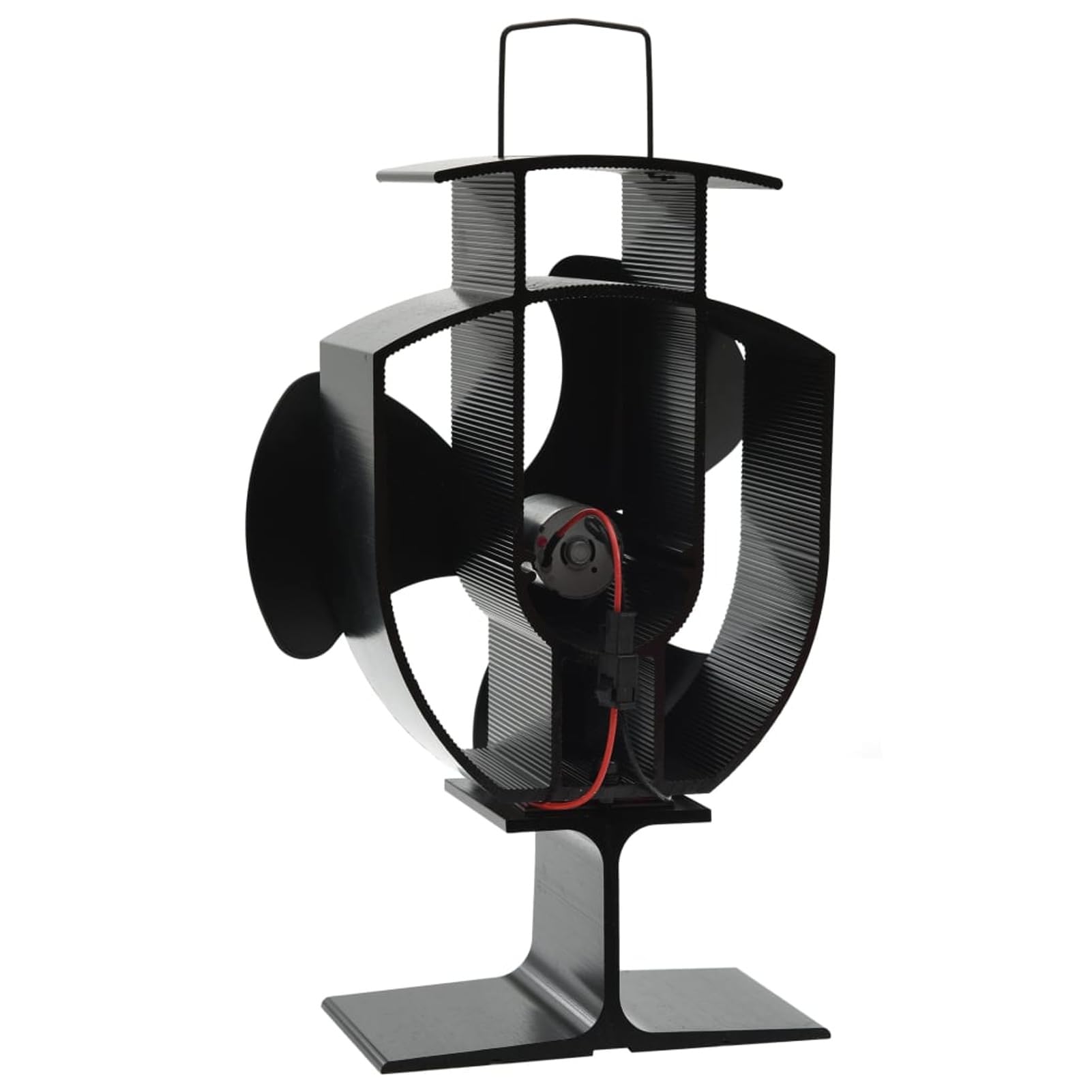 Ventilador para estufa de alimentación por calor 3 cuchillas negro-ventiladores para estufas de leña, ventiladores para hornos, ventiladores para chimeneas no eléctricas, quemadores/estufas