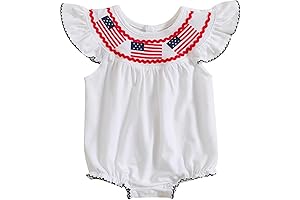 Adorable Baby Girl Smocked Bubble for a Patriotic 4th of July Celebration