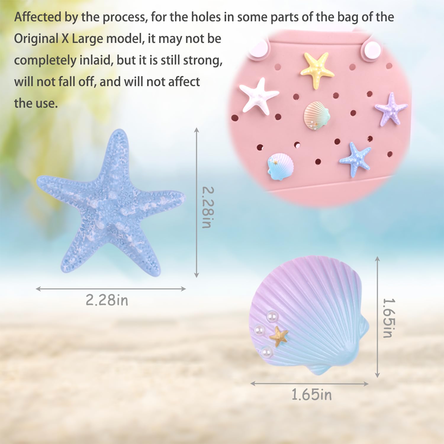 WORBSS - Dijes para bolsa Bogg, accesorios para bolsas de playa simples y modernos, decorativos para bolsa de playa Simply Southern, accesorio de inserción para bolsa de playa de goma con agujeros, 3