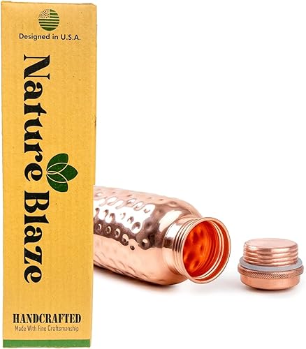 Vista 2 de Botella de agua de cobre para mujeres y hombres, deportes, gimnasio, aire libre, yoga, beneficios para la salud