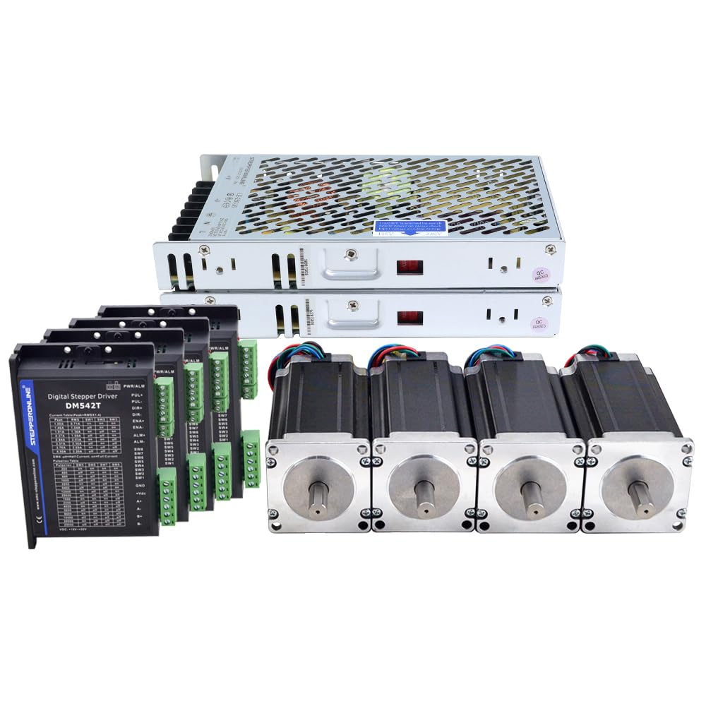 STEPPERONLINE S Serie 4 Achsen CNC Fräser Kit 3,0Nm(425oz.in) Nema 23 Schrittmotor und Treiber