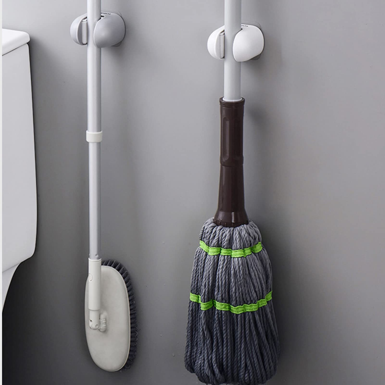 Soporte de Escoba de Montaje en Pared de plástico, Soporte de fregonas Antideslizante sin taladrar, Sujetador de fregonas for Traje, for el hogar, baño, Cocina, jardín, Garaje (Size : 4 Pieces)