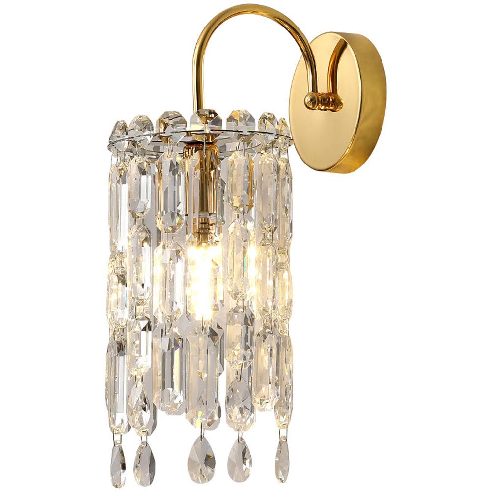 SMCCYYSD Wall Lamp Vintage Sconce Light Crystal Bedroom Lights Gothic Hallway Bathroom Living Fixtures Candle Pendant E14