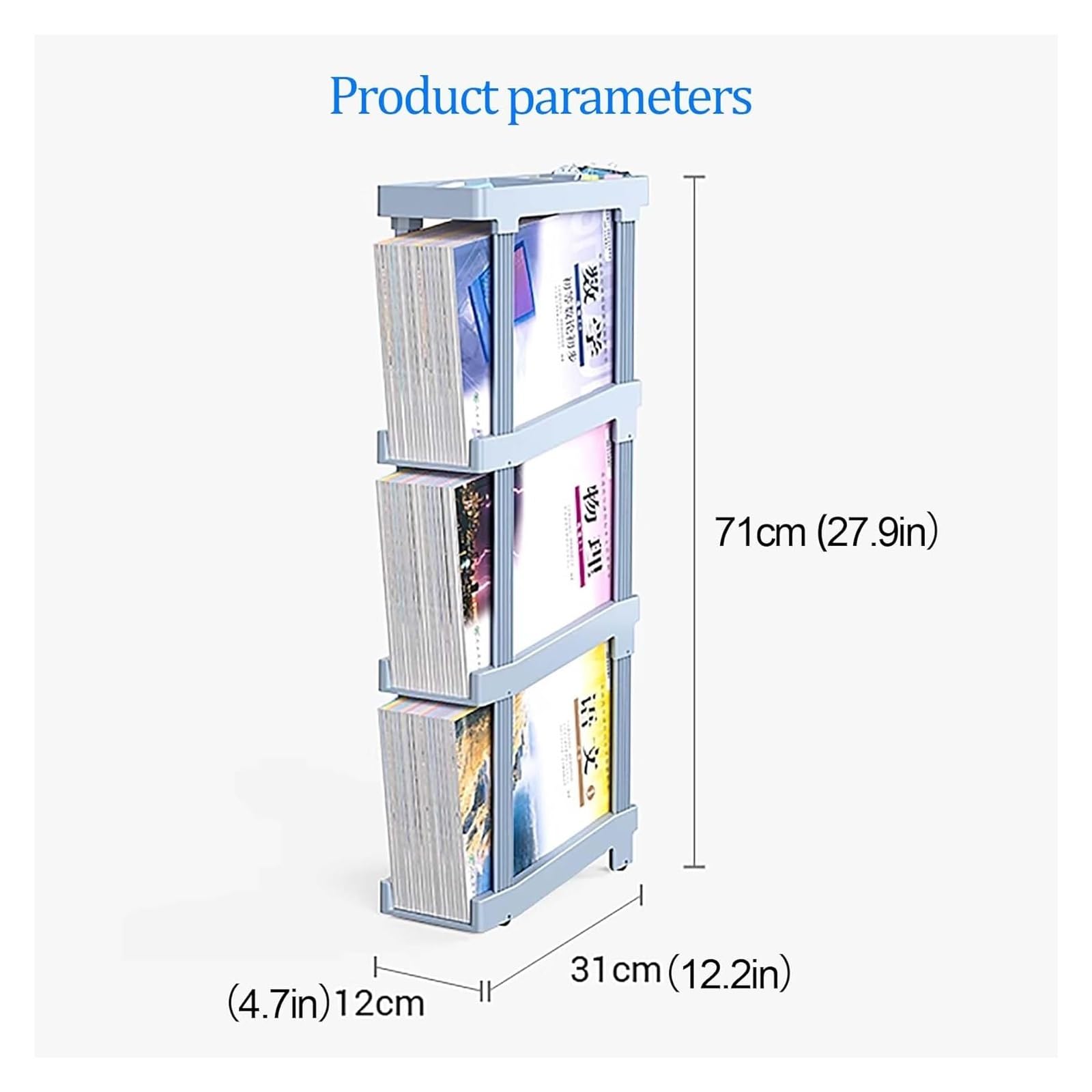 carrello portalibri, book cartLibreria mobile, Libreria con ruote(Black One Size,Black)