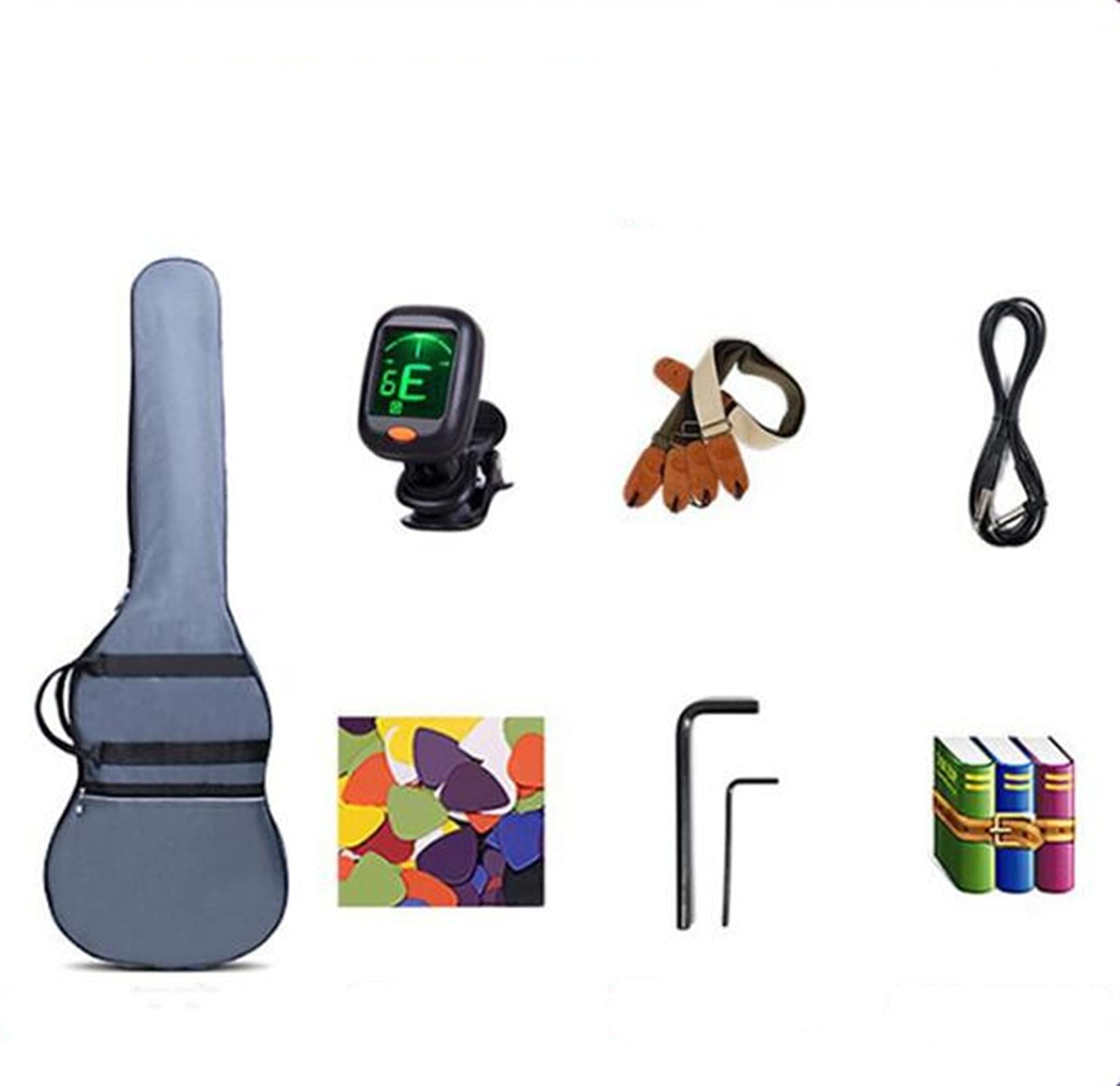 Amazon.co.jp: JUNMIN ピアノのバッグが付いている4つの弦の電気ベース 